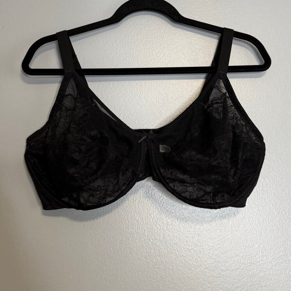 HSIA Black Lace Full Coverage Underwire Bra 38G